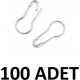 MTKardeşler 100 Adet Armut Çengelli Iğne 2 cm Ampul Tip Çengelli Iğne - Gümüş