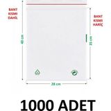 MTKardeşler 1000 Adet 28X35+5 cm Şeffaf Yeşil Geri Dönüşümlü Yapışkanlı Naylon Poşet 28X40 Yeşil Dönüşüm Poşet