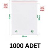 MTKardeşler 1000 Adet 35X40+5 cm Şeffaf Yeşil Geri Dönüşümlü Yapışkanlı Naylon Poşet 35X45 Yeşil Dönüşüm Poşet