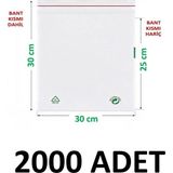 MTKardeşler 2000 Adet 30X25+5 cm Şeffaf Yeşil Geri Dönüşümlü Yapışkanlı Naylon Poşet 30X30 cm Yeşil Dönüşüm Poşet
