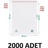 MTKardeşler 2000 Adet 30X40+5 cm Şeffaf Yeşil Geri Dönüşümlü Yapışkanlı Naylon Poşet 30X45 Yeşil Dönüşüm Poşet