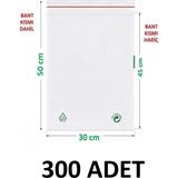 MTKardeşler 300 Adet 30X45+5 cm Şeffaf Yeşil Geri Dönüşümlü Yapışkanlı Naylon Poşet 30X50 Yeşil Dönüşüm Poşet