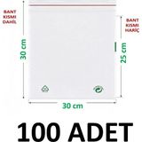 MTKardeşler 30X25+5 cm Şeffaf Yeşil Geri Dönüşümlü Yapışkanlı Naylon Poşet 30X30 cm Yeşil Dönüşüm Poşet 100 Adet