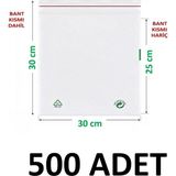 MTKardeşler 30X25+5 cm Şeffaf Yeşil Geri Dönüşümlü Yapışkanlı Naylon Poşet 30X30 cm Yeşil Dönüşüm Poşet 500 Adet