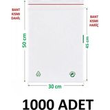 MTKardeşler 30X45+5 cm Şeffaf Yeşil Geri Dönüşümlü Yapışkanlı Naylon Poşet 30X50 Yeşil Dönüşüm Poşet 1000 Adet