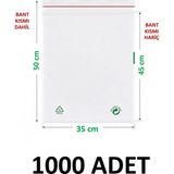 MTKardeşler 35X45+5 cm Şeffaf Yeşil Geri Dönüşümlü Yapışkanlı Naylon Poşet 35X50 cm Yeşil Dönüşüm Poşet 1000 Adet