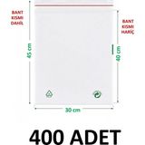 MTKardeşler 400 Adet 30X40+5 cm Şeffaf Yeşil Geri Dönüşümlü Yapışkanlı Naylon Poşet 30X45 Yeşil Dönüşüm Poşet