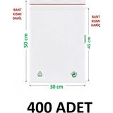 MTKardeşler 400 Adet 30X45+5 cm Şeffaf Yeşil Geri Dönüşümlü Yapışkanlı Naylon Poşet 30X50 Yeşil Dönüşüm Poşet