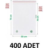 MTKardeşler 400 Adet 50X70+5 cm Şeffaf Yeşil Geri Dönüşümlü Yapışkanlı Büyük Naylon Poşet 50X75 cm Yeşil Dönüşüm Poşet