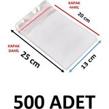 MTKardeşler 500 Adet 13X20+5 cm Şeffaf Yapışkanlı Jelatin Poşet