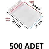 MTKardeşler 500 Adet 30 x 30+5 cm Yapışkanlı Şeffaf Opp Poşet