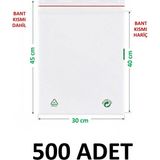 MTKardeşler 500 Adet 30X40+5 cm Şeffaf Yeşil Geri Dönüşümlü Yapışkanlı Naylon Poşet 30X45 Yeşil Dönüşüm Poşet