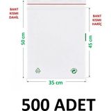 MTKardeşler 500 Adet 35X45+5 cm Şeffaf Yeşil Geri Dönüşümlü Yapışkanlı Naylon Poşet 35X50 cm Yeşil Dönüşüm Poşet