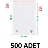 MTKardeşler 500 Adet 50X70+5 cm Şeffaf Yeşil Geri Dönüşümlü Yapışkanlı Büyük Naylon Poşet 50X75 cm Yeşil Dönüşüm Poşet