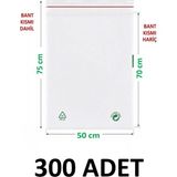 MTKardeşler 50X70+5 cm Şeffaf Yeşil Geri Dönüşümlü Yapışkanlı Büyük Naylon Poşet 50X75 cm Yeşil Dönüşüm Poşet 300 Adet
