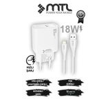 MTL 18W QC 3.0 Destekli Hızlı USB Adaptör + Lightning iPhone Usb Kablo Hızlı Şarj Seti MT1313 Beyaz ile uyumlu