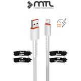 MTL 3.4A USB to iPhone Lightning Hasır Hızlı Şarj ve Data Aktarım Kablosu 1 Metre Beyaz MT2016 Beyaz ile uyumlu