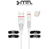 MTL 3.4A USB To iPhone Lightning Silikon Hızlı Şarj ve Data Kablosu 2 Metre MT2021 Beyaz ile uyumlu