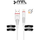 MTL 3.4A USB to Lightning iPhone Silikon Hızlı Şarj ve Data Kablosu 1 Metre MT2011 Beyaz ile uyumlu