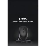 Mtl Bluetooth Şarj Edilebilir Kablosuz ve Çift Mod Sessiz Mouse 800 - 1200 - 1400 Dpı MT8122 - Siyah