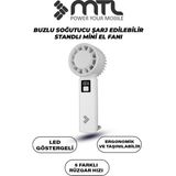 Mtl Peltier Buz Soğutmalı El Vantilatörü | 5 Kademe, 3600MAH, 15000 Rpm, Usb-C, Masa Standlı MT8422 - Beyaz