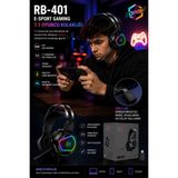 Mtl RB401 Rgb Aydınlatmalı Mikrofonlu Gaming Oyuncu Kulaklığı Type-C Otg ile USB 7.1 - Çok Renkli