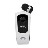 MTL Yaka Klipsli Mono Makaralı Bluetooth Kulaklık Çift Telefon Destekli Beyaz ile uyumlu