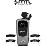 Mtl Yaka Klipsli Mono Makaralı Bluetooth Kulaklık Çift Telefon Destekli Mt920 - Gri