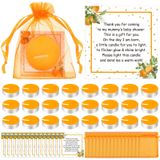 MTLEE 50 Set Küçük Cutie Bebek Duş Partisi Şekeri Tatlı Bebek Duş Süslemeleri Misafirler için 50 Çay Işık Mum İçerir 50 Teşekkür Etiketi ve Bebek Cinsiyet Gösterimi Partisi için 50 İade Hediye Çantası