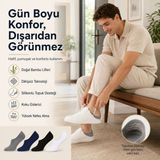 MTM My The Mall Giyim Erkek Bambu 4’lü Babet Çorap Görünmez No Show Dikişsiz Silikon Topuklu - 39 - 44