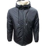 Mtn M01396 Erkek Ici Kurklu Fermuarli Kapusonlu Mont - M01396 - Siyah - St01396-Siyah-3Xl