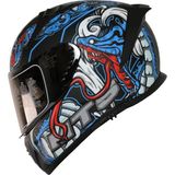 Mts 801 Myth Blue Full Face Kask - XL - Beyaz - Kırmızı - Mavi
