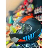 MTS 966 WX89 Çene Açılır Güneş Vizörlü Motosiklet Kaskı (Siyah-Mavi -Kırmızı)