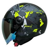 MTS FX101 Neon Camo Motosiklet Kaskı Yarım Açık Motorcu Kask - XL - Çok Renkli