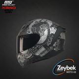 MTS Goldy Grey X340 Full Face Motosiklet Kaskı – Iç Güneş Vizörlü Ece Onaylı Fiber Dış Kabuk - XL
