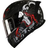 Mts M-201 Myty Grey Güneş Vizörlü Kask (Siyah Camlı)