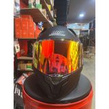 MTS M-910 Güneş Vizörlü Siyah Kask (Kırmızı Gold Camlı) - 2XL