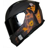 Mts M-910 Mat Siyah-Gri-Sarı Güneş Vizörlü Kask (Siyah Camlı) - Mat Siyah - Sarı