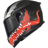 Mts M-910 Starline Mat Siyah-Kırmızı Güneş Vizörlü Kask (Siyah Camlı) - Mat Siyah - Kırmızı - 2XL