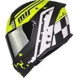 Mts M-910 Vıgor Mat Siyah-Sarı Güneş Vizörlü Kask (Gri Camlı) - Mat Siyah - Sarı - XL