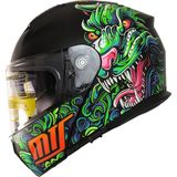 Mts M-966 Çene Açılır Kask Güneş Vizörlü Drago (M) - Çok Renkli