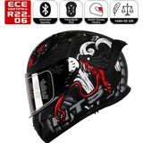 MTS M801 Snake Myth Gri Motosiklet Kaskı Spoiler Mod Güneş Vizörlü Full Face Kask - XL - Çok Renkli