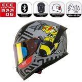 MTS M910 Mat Bee Motosiklet Kaskı Spoiler Mod Güneş Vizörlü Full Face Kask - Çok Renkli