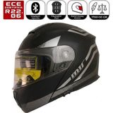 MTS M966 V2 WX20 Gri Motosiklet Kaskı Güneş Vizörlü Çene Açılır Motorcu Kask - XL - Çok Renkli