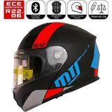MTS M966 V2 WX89 Motosiklet Kaskı Güneş Vizörlü Çene Açılır Motorcu Kask - XL - Çok Renkli