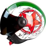 Mts Pro Helmelts FX-101 Açık Motosiklet Kaskı Beyaz - Yeşil - Kırmızı