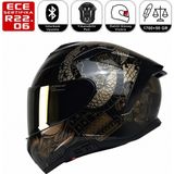 MTS X340 Goldy Motosiklet Kaskı Spoiler Mod Güneş Vizörlü Full Face Kask - XL - Çok Renkli