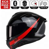 MTS X340 Rosso Motosiklet Kaskı Spoiler Mod Güneş Vizörlü Full Face Kask - XL - Çok Renkli