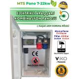 MTSevcharger 22KW 5/32 + 7kw 3/32 + 3.7 220 SİEMENS TİP A Kaçak Akım Roleli TRİFAZE MONOFAZE İP66 ABS Kombinasyon Panosu kutusu Elektrikli Araç Şarj Cihazı Istasyonu Tesla Mavi Adaptör TOGG Uyumlu