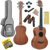 MU-21 PRO Yüksek Kaliteli Maun Soprano Ukulele Seti - Naturel